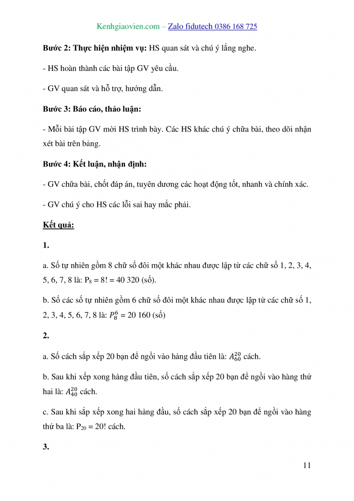 Giáo án và PPT Toán 10 cánh diều Bài 2: Hoán vị. Chỉnh hợp