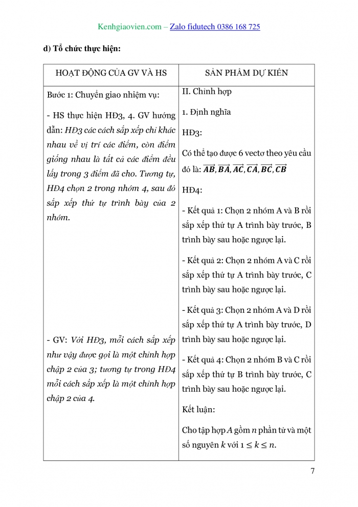 Giáo án và PPT Toán 10 cánh diều Bài 2: Hoán vị. Chỉnh hợp