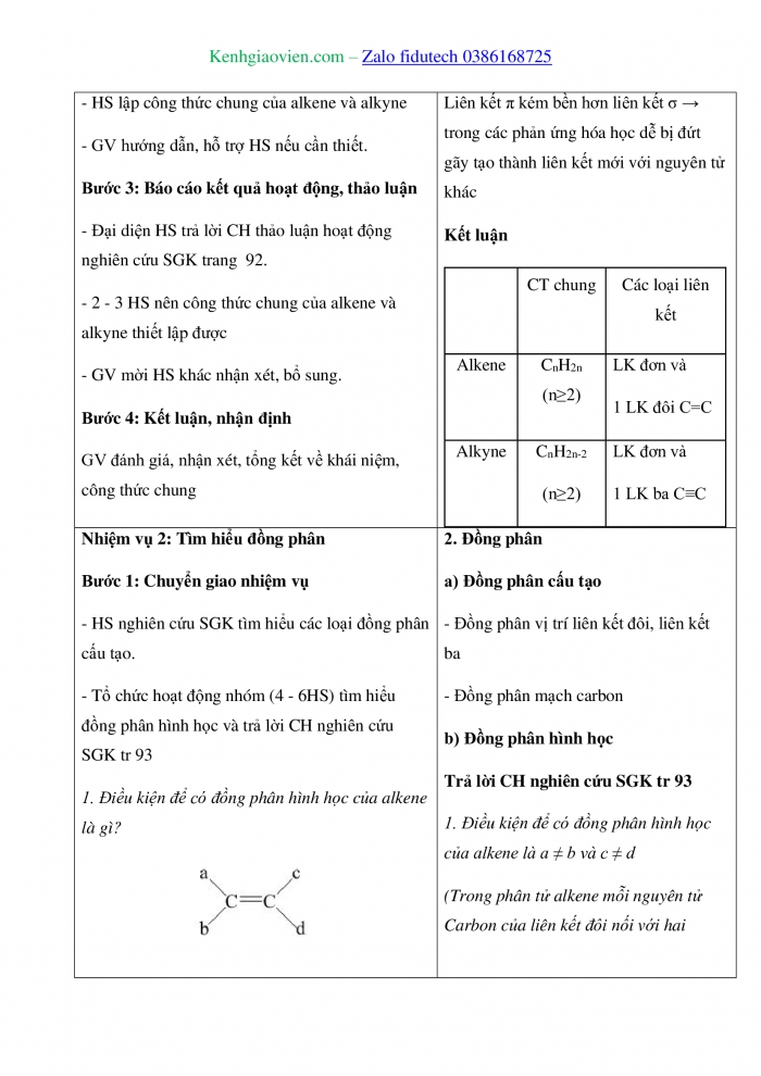 Giáo án và PPT Hoá học 11 kết nối Bài 16: Hydrocarbon không no