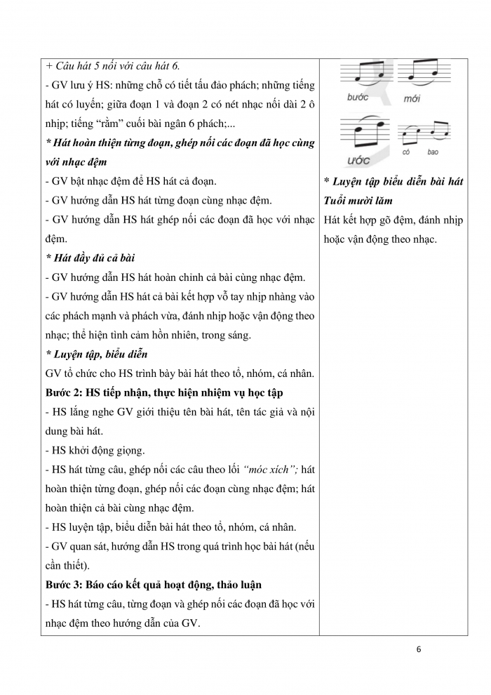 Giáo án và PPT Âm nhạc 9 cánh diều Bài 1 Tiết 1: Hát bài Tuổi mười lăm, Sơ lược về quãng, cách xác định và gọi tên quãng