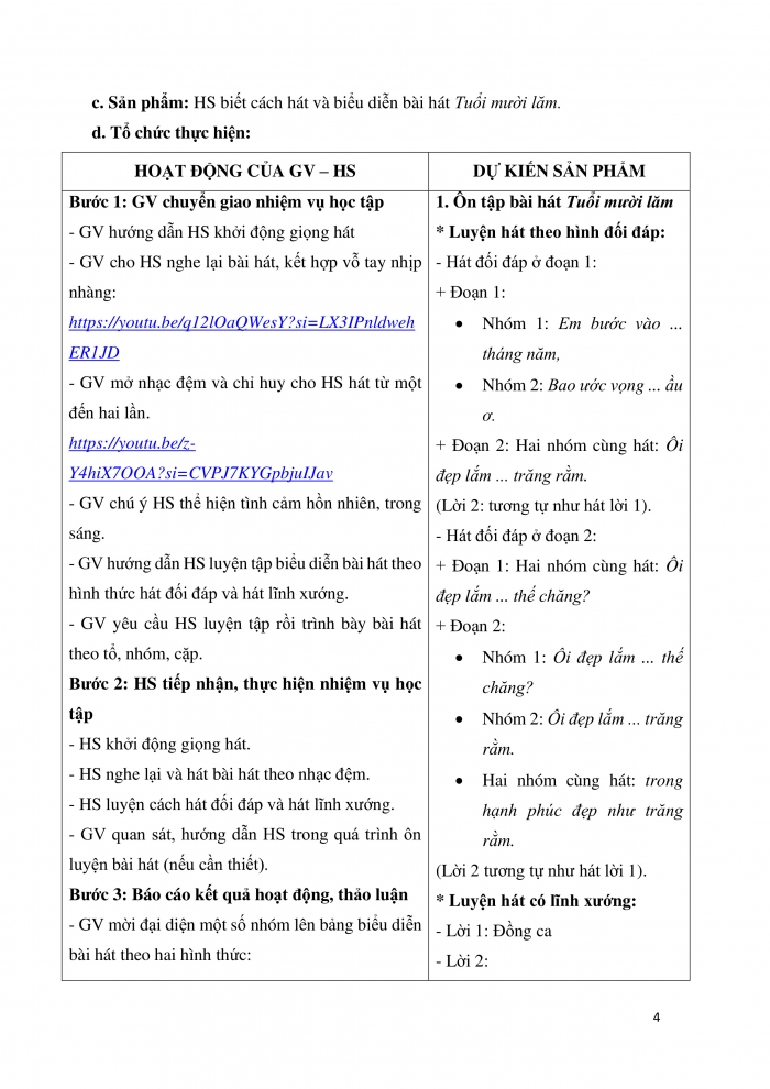 Giáo án và PPT Âm nhạc 9 cánh diều Bài 1 Tiết 2: Ôn tập bài hát Tuổi mười lăm, Một số thể loại nhạc đàn, Trải nghiệm và khám phá Chia sẻ thông tin và cảm nhận về một tác phẩm nhạc đàn