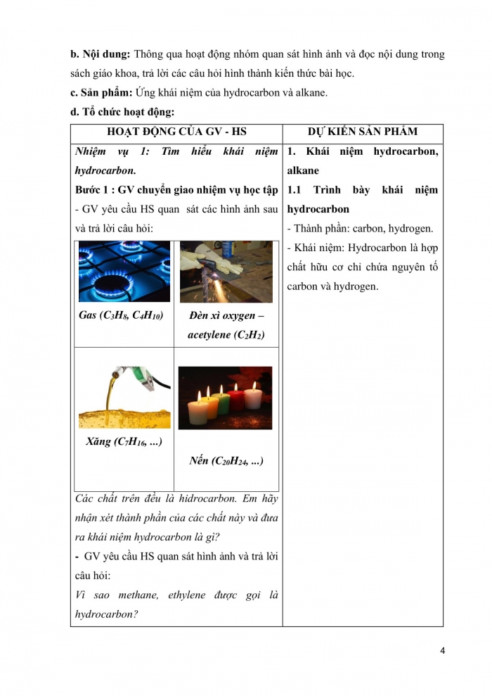 Giáo án và PPT KHTN 9 chân trời Bài 21: Alkane