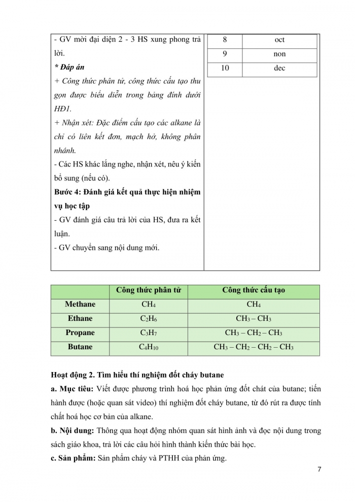 Giáo án và PPT KHTN 9 chân trời Bài 21: Alkane