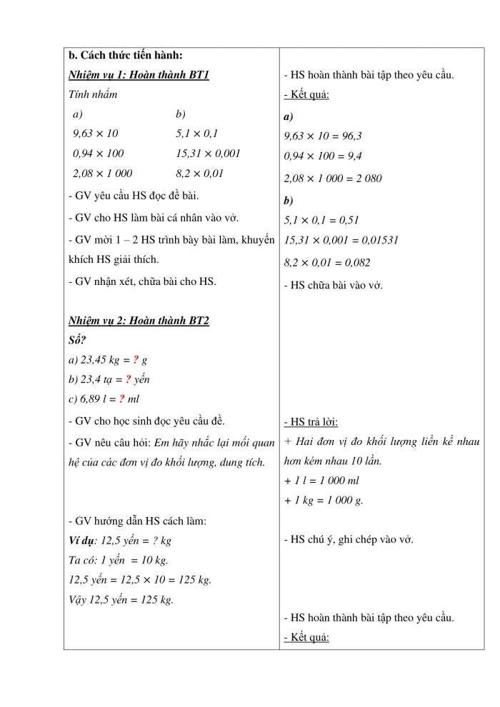 Giáo án và PPT Toán 5 Kết nối bài 23: Nhân, chia số thập phân với 10; 100; 1000;... hoặc với 0,1; 0,01; 0,001;...