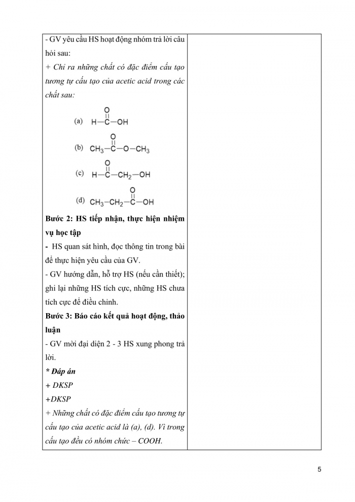 Giáo án và PPT KHTN 9 cánh diều Bài 24: Acetic acid