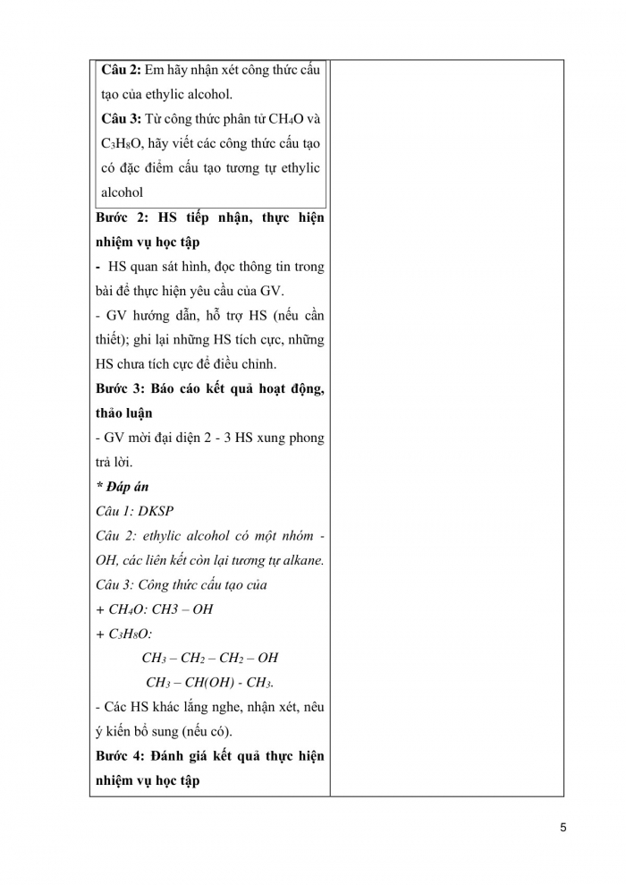 Giáo án và PPT KHTN 9 chân trời Bài 24: Ethylic alcohol