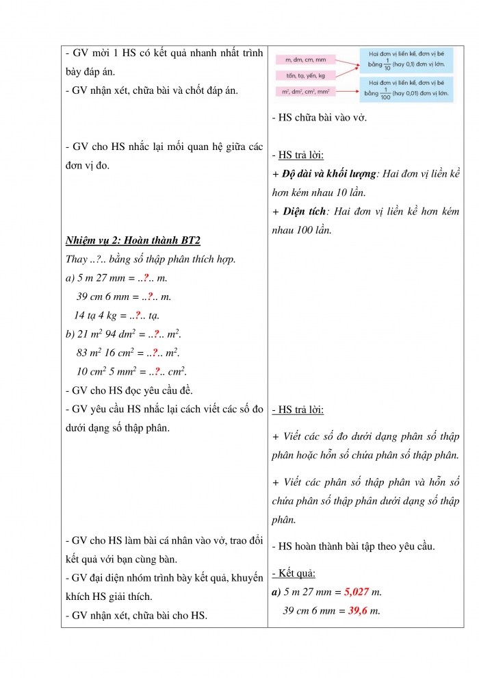 Giáo án và PPT Toán 5 Chân trời bài 27: Em làm được những gì?