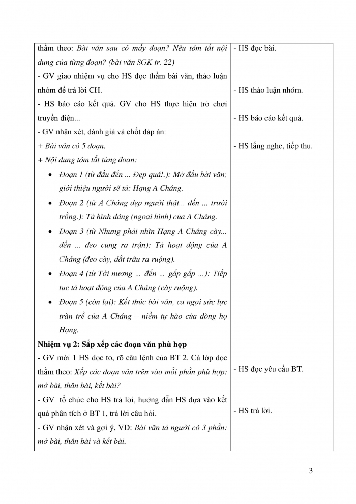 Giáo án và PPT Tiếng Việt 5 cánh diều Bài 2: Tả người (Cấu tạo của bài văn)