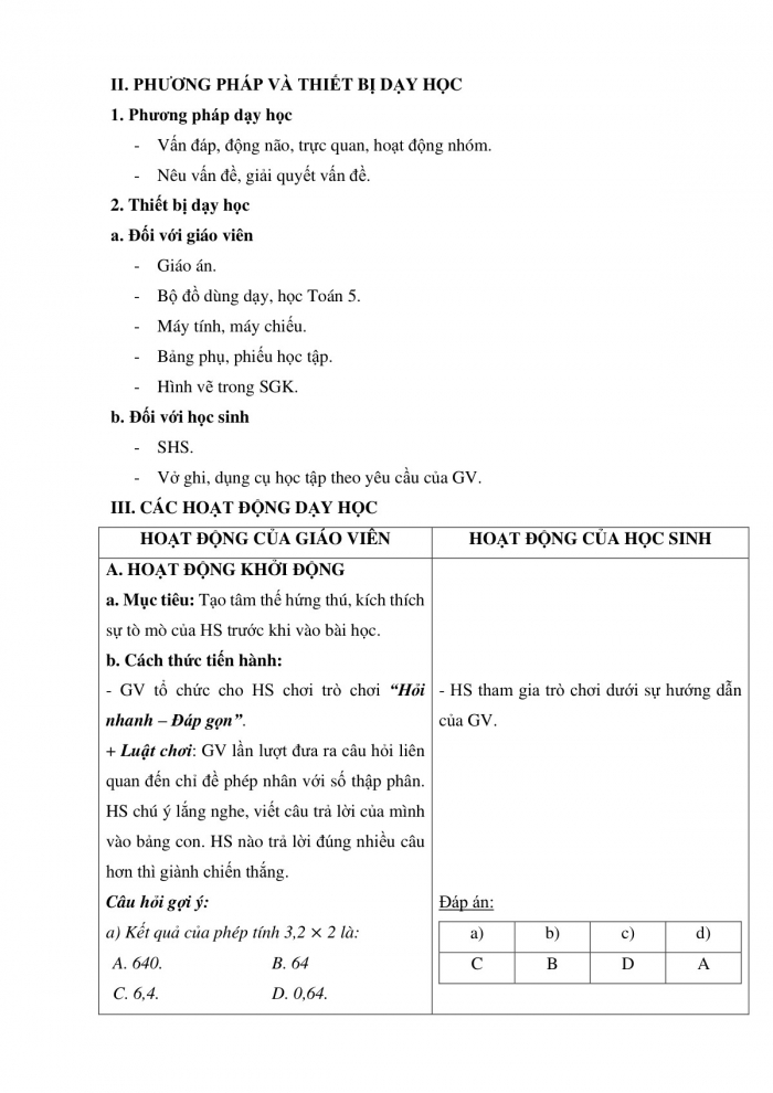 Giáo án và PPT Toán 5 Chân trời bài 34: Em làm được những gì?