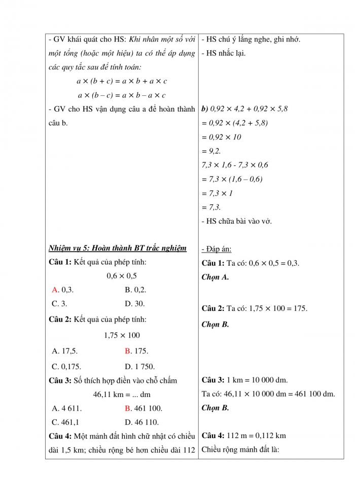 Giáo án và PPT Toán 5 Chân trời bài 34: Em làm được những gì?