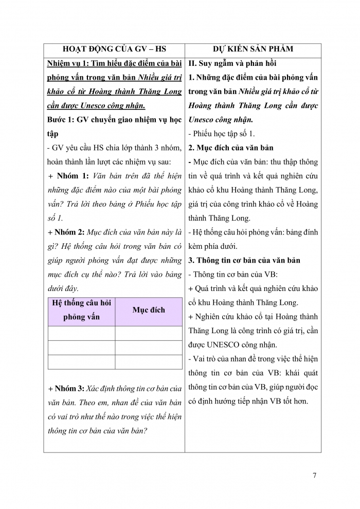 Giáo án và PPT Ngữ văn 9 chân trời bài 3: Nhiều giá trị khảo cổ từ Hoàng thành Thăng Long cần được UNESCO công nhận (Theo Nguyễn Thu Hà)