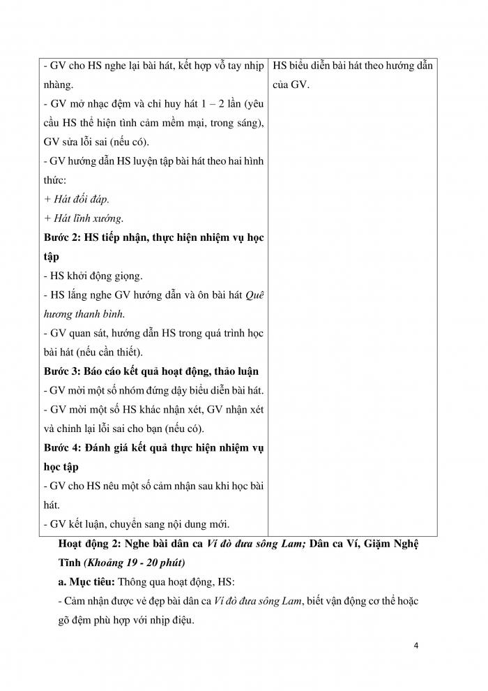 Giáo án và PPT Âm nhạc 9 cánh diều Bài 3 Tiết 2: Nghe bài dân ca Ví đò đưa sông Lam, Dân ca Ví, Giặm Nghệ Tĩnh, Ôn tập bài hát Quê hương thanh bình