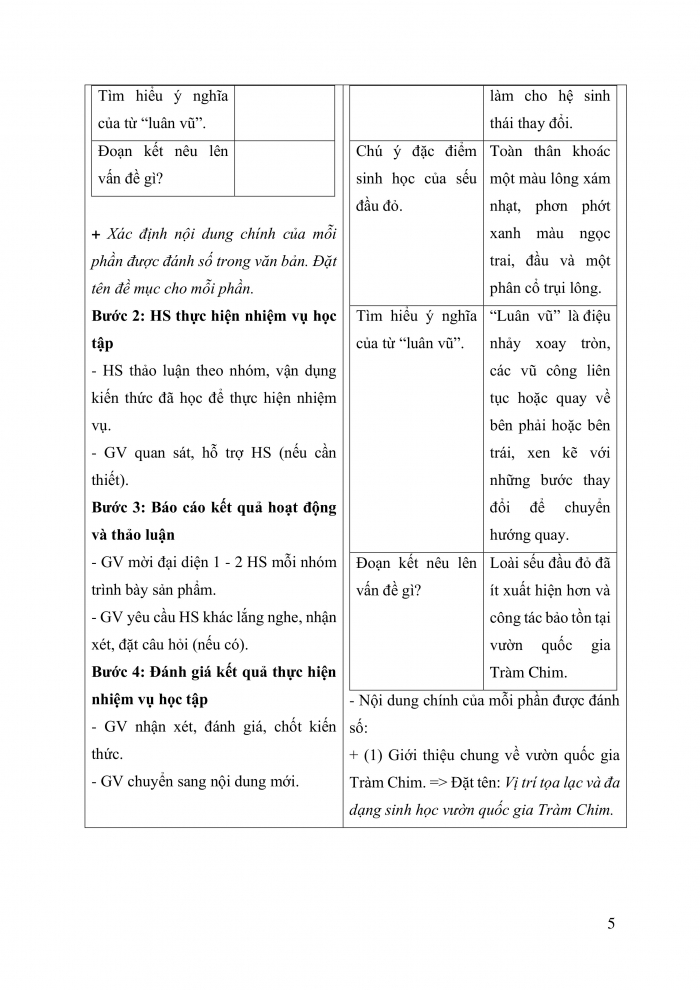 Giáo án và PPT Ngữ văn 9 cánh diều bài 3: Vườn quốc gia Tràm Chim – Tam Nông (Theo dulichviet.net.vn)