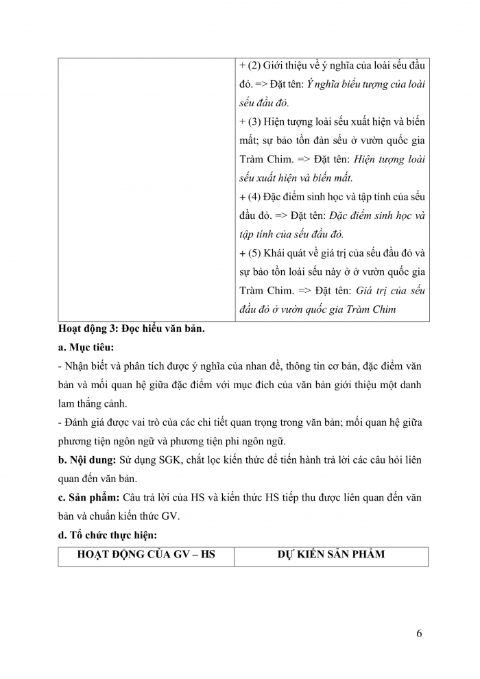 Giáo án và PPT Ngữ văn 9 cánh diều bài 3: Vườn quốc gia Tràm Chim – Tam Nông (Theo dulichviet.net.vn)