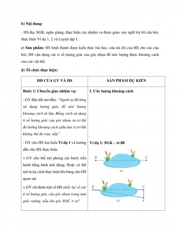 Giáo án và PPT Toán 9 cánh diều bài 3: Ứng dụng của tỉ số lượng giác của góc nhọn