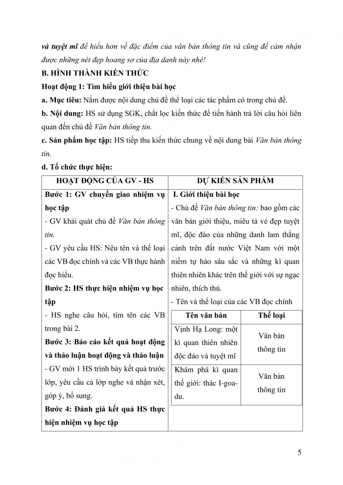 Giáo án và PPT Ngữ văn 9 cánh diều bài 3: Vịnh Hạ Long - Một kì quan thiên nhiên độc đáo và tuyệt mĩ (Theo Thi Sảnh)