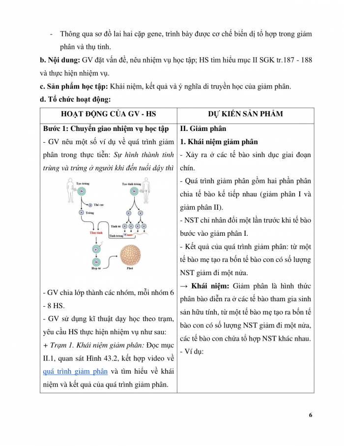 Giáo án và PPT KHTN 9 kết nối bài 43: Nguyên phân và giảm phân