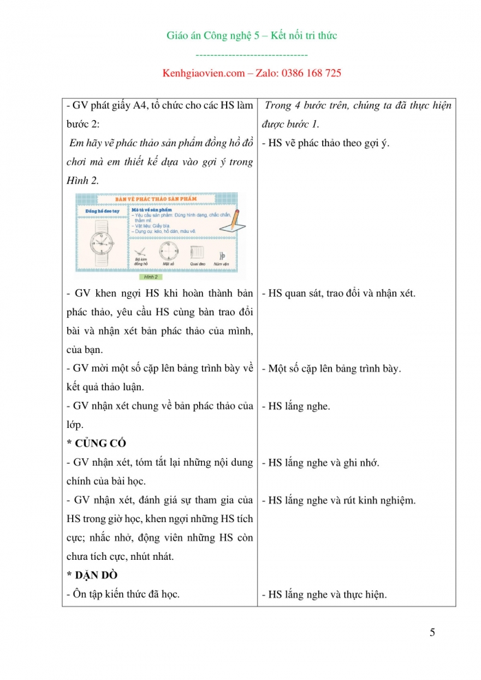 Giáo án và PPT Công nghệ 5 Kết nối bài 4: Thiết kế sản phẩm