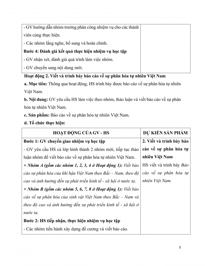 Giáo án và PPT Địa lí 12 cánh diều bài 4: Thực hành Trình bày báo cáo về sự phân hóa tự nhiên Việt Nam