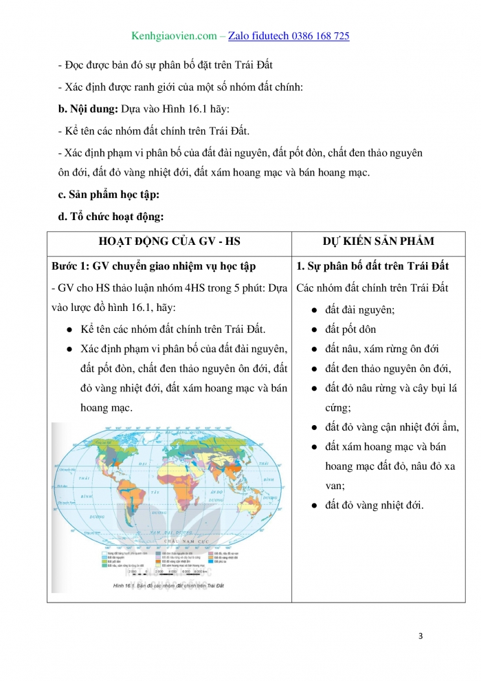 Giáo án và PPT Địa lí 10 kết nối Bài 16: Thực hành Tìm hiểu sự phân bố đất và sinh vật trên Trái Đất