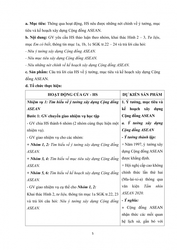 Giáo án và PPT Lịch sử 12 cánh diều bài 5: Cộng đồng ASEAN Từ ý tưởng đến hiện thực