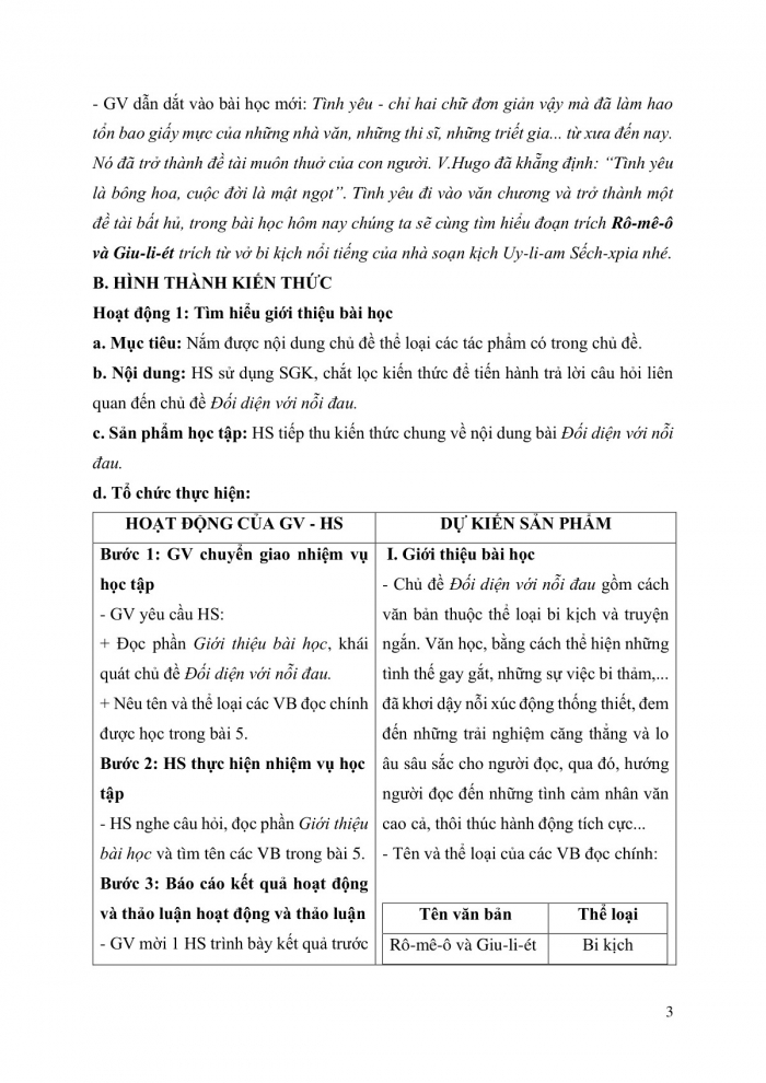 Giáo án và PPT Ngữ văn 9 kết nối Bài 5: Rô-mê-ô và Giu-li-ét (trích, Uy-li-am Sếch-xpia)