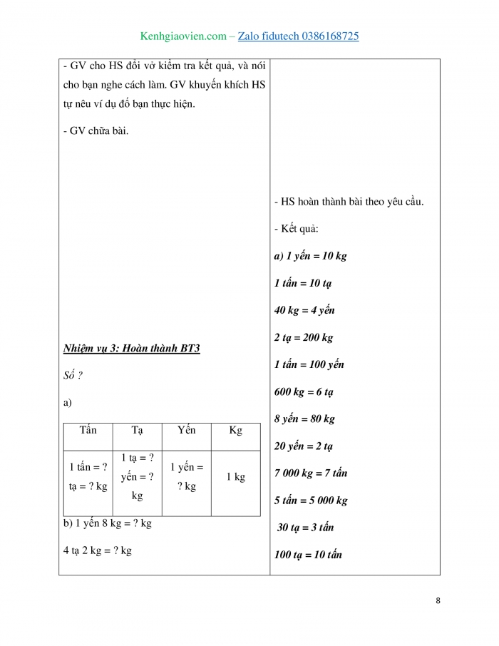 Giáo án và PPT Toán 4 cánh diều Bài 14: Yến, tạ, tấn