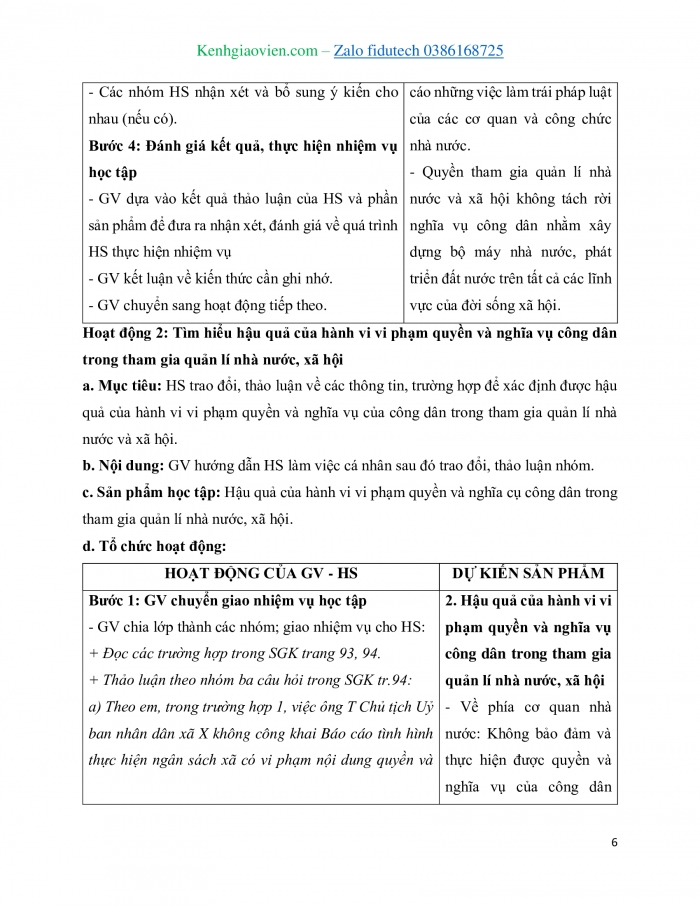 Giáo án và PPT Kinh tế pháp luật 11 cánh diều Bài 13: Quyền và nghĩa vụ công dân trong tham gia quản lí nhà nước và xã hội