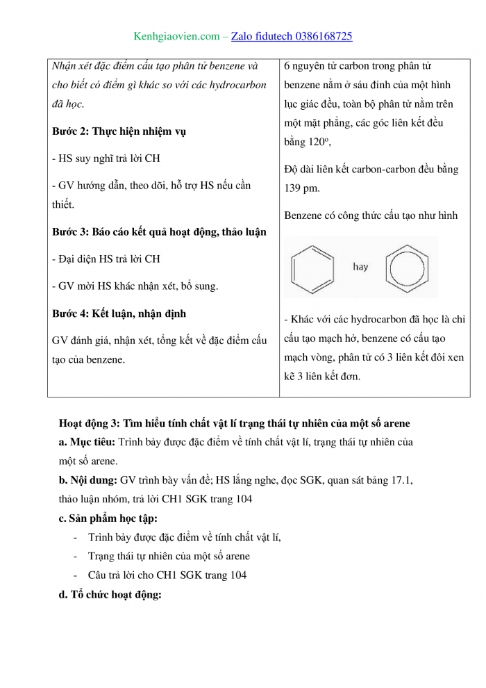 Giáo án và PPT Hoá học 11 kết nối Bài 17: Arene (Hydrocarbon thơm)