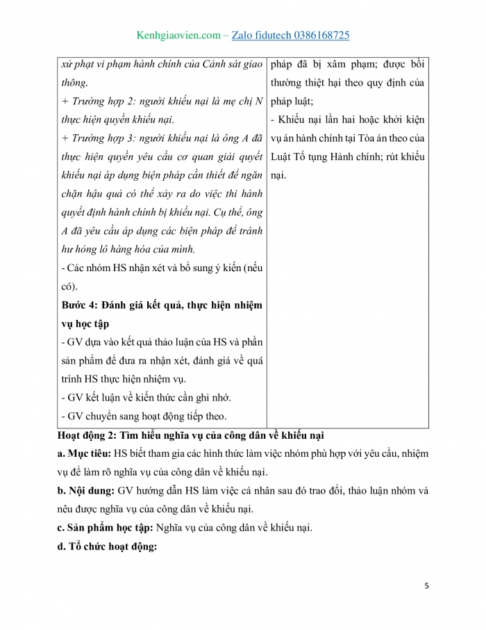 Giáo án và PPT Kinh tế pháp luật 11 cánh diều Bài 15: Quyền và nghĩa vụ công dân về khiếu nại, tố cáo