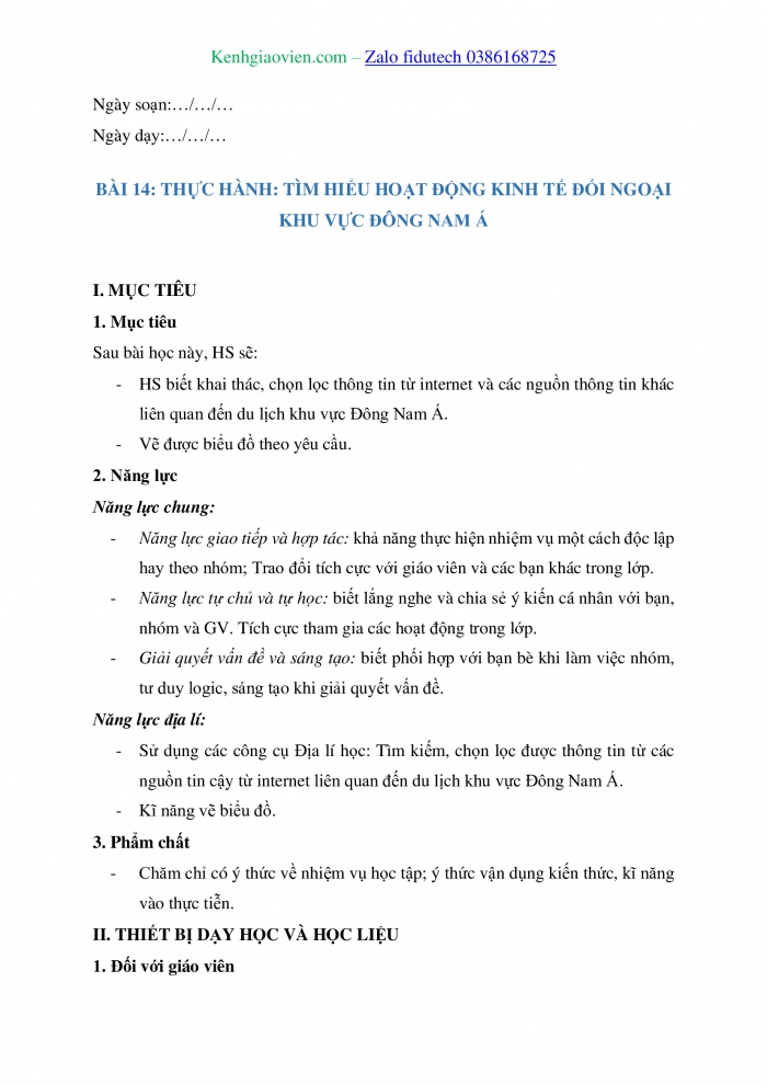 Giáo án và PPT Địa lí 11 kết nối Bài 14: Thực hành Tìm hiểu hoạt động kinh tế đối ngoại của khu vực Đông Nam Á