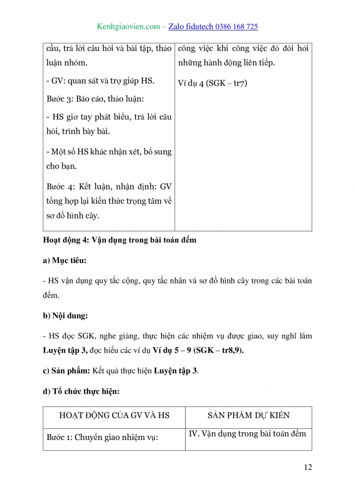 Giáo án và PPT Toán 10 cánh diều Bài 1: Quy tắc cộng. Quy tắc nhân. Sơ đồ hình cây