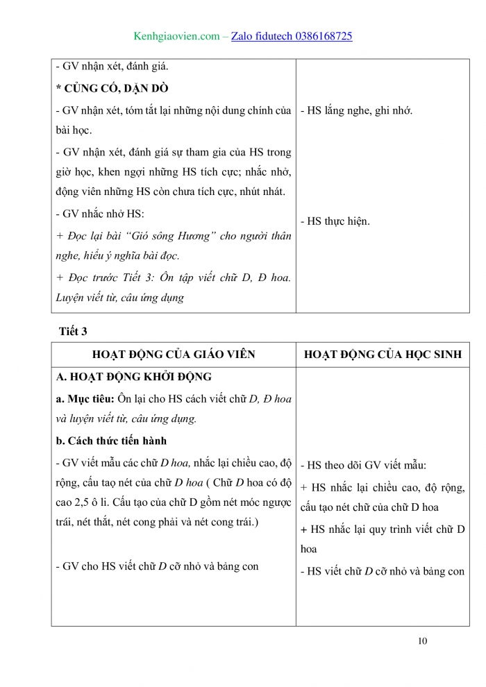 Giáo án và PPT Tiếng Việt 3 chân trời Bài 1: Gió sông Hương, Ôn chữ hoa D Đ, Mở rộng vốn từ Thiếu nhi