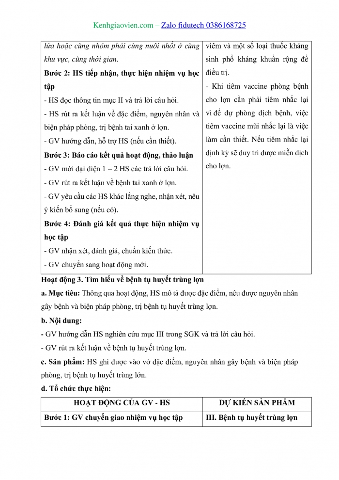 Giáo án và PPT Công nghệ chăn nuôi 11 kết nối Bài 12: Một số bệnh phổ biến ở lợn và biện pháp phòng, trị