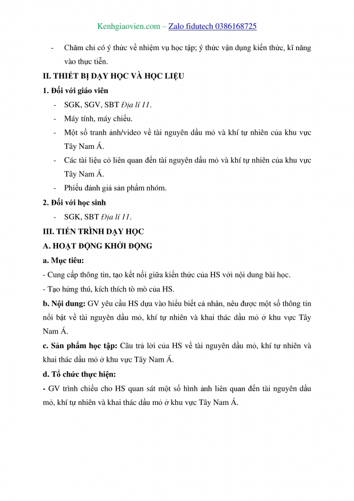 Giáo án và PPT Địa lí 11 kết nối Bài 17: Thực hành Viết báo cáo về vấn đề dầu khí của khu vực Tây Nam Á