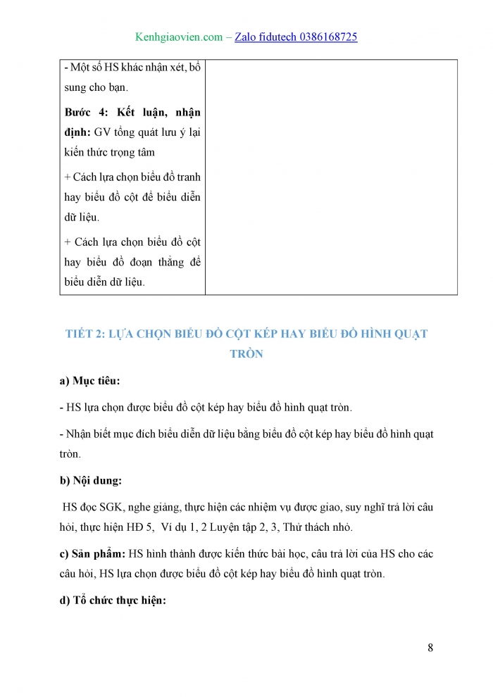 Giáo án và PPT Toán 8 kết nối Bài 19: Biểu diễn dữ liệu bằng bảng, biểu đồ