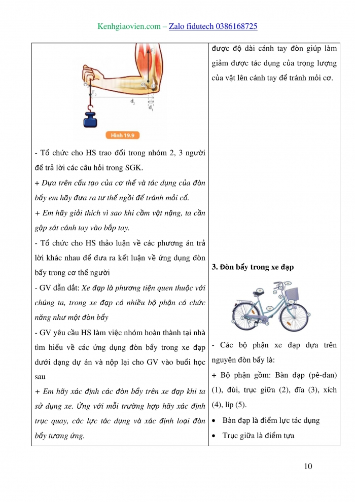 Giáo án và PPT KHTN 8 kết nối Bài 19: Đòn bẩy và ứng dụng