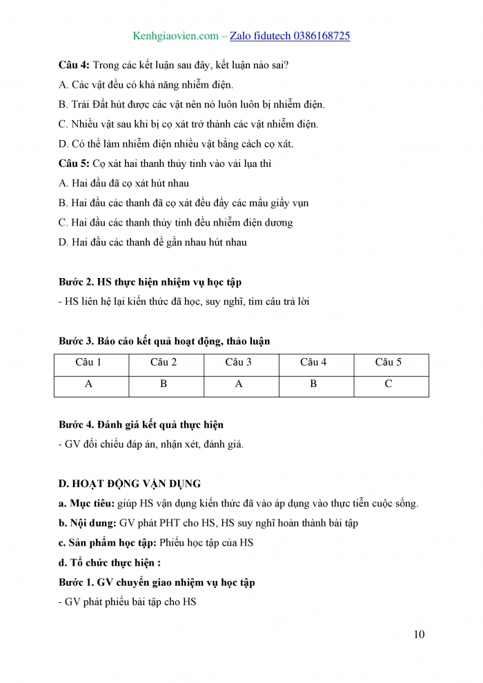 Giáo án và PPT KHTN 8 kết nối Bài 20: Hiện tượng nhiễm điện do cọ xát