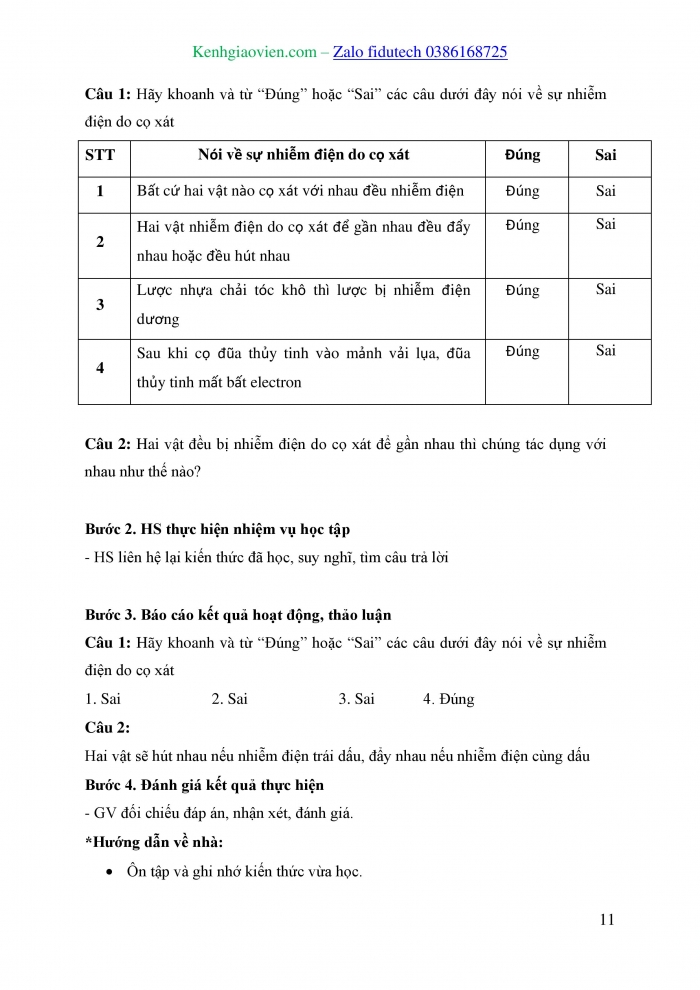 Giáo án và PPT KHTN 8 kết nối Bài 20: Hiện tượng nhiễm điện do cọ xát