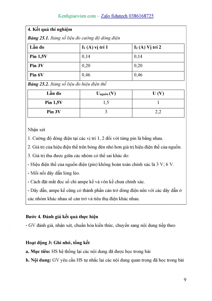 Giáo án và PPT KHTN 8 kết nối Bài 25: Thực hành đo cường độ dòng điện và hiệu điện thế