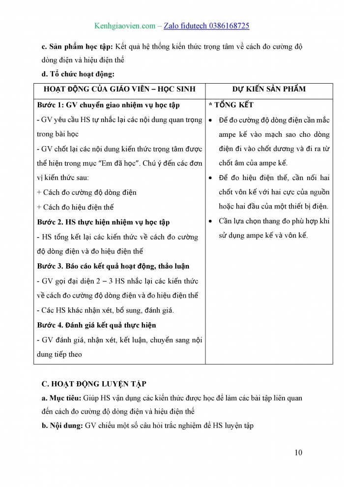 Giáo án và PPT KHTN 8 kết nối Bài 25: Thực hành đo cường độ dòng điện và hiệu điện thế