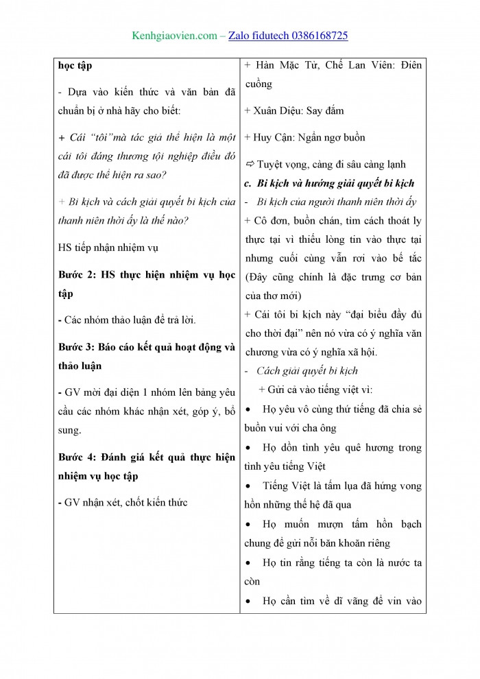 Giáo án và PPT Ngữ văn 11 kết nối Bài 3: Một thời đại trong thi ca (Trích Thi nhân Việt Nam 1932 – 1941 – Hoài Thanh)