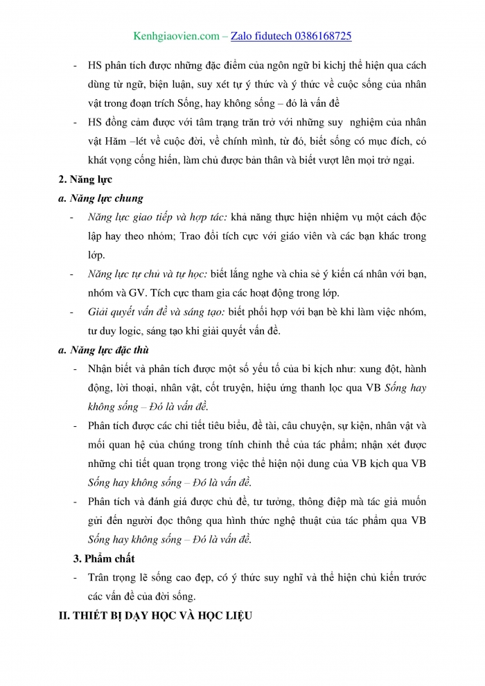 Giáo án và PPT Ngữ văn 11 kết nối Bài 5: Sống, hay không sống – đó là vấn đề (Trích Hăm-lét – Hamlet, Uy-li-am Sếch-xpia - William Shakespeare)