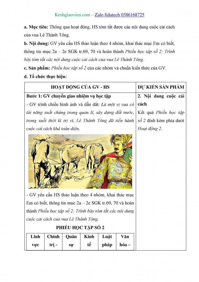 Giáo án và PPT Lịch sử 11 chân trời Bài 10: Cuộc cải cách của Lê Thánh Tông (thế kỉ XV)