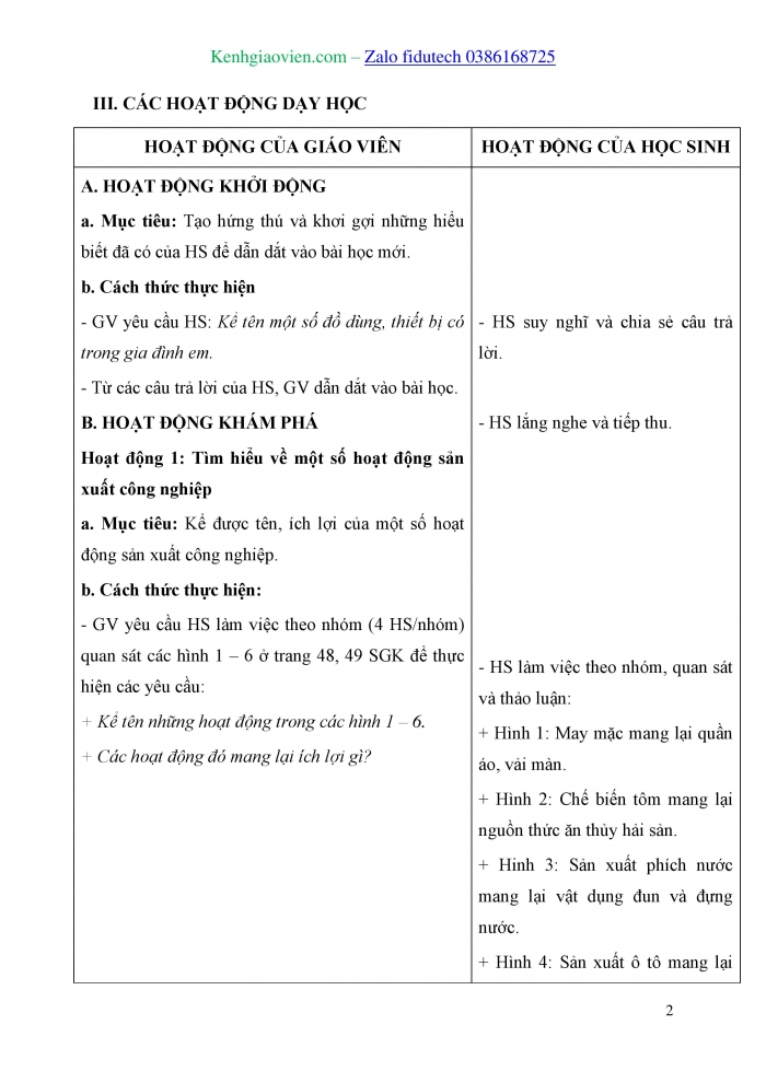 Giáo án và PPT Tự nhiên và Xã hội 3 cánh diều Bài 10: Hoạt động sản xuất công nghiệp và thủ công