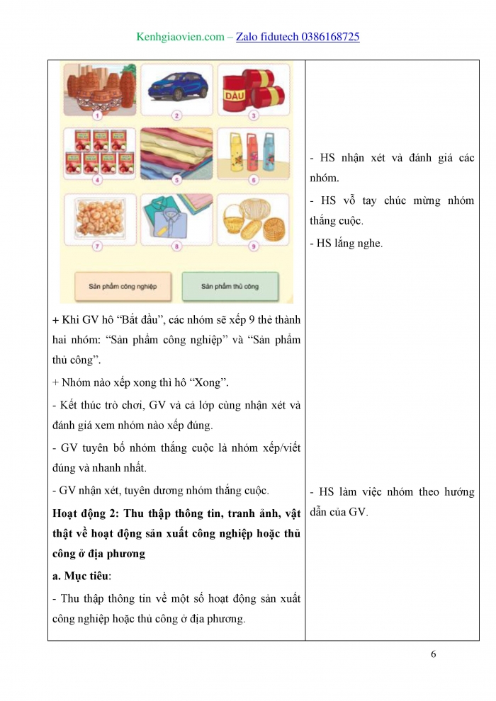 Giáo án và PPT Tự nhiên và Xã hội 3 cánh diều Bài 10: Hoạt động sản xuất công nghiệp và thủ công