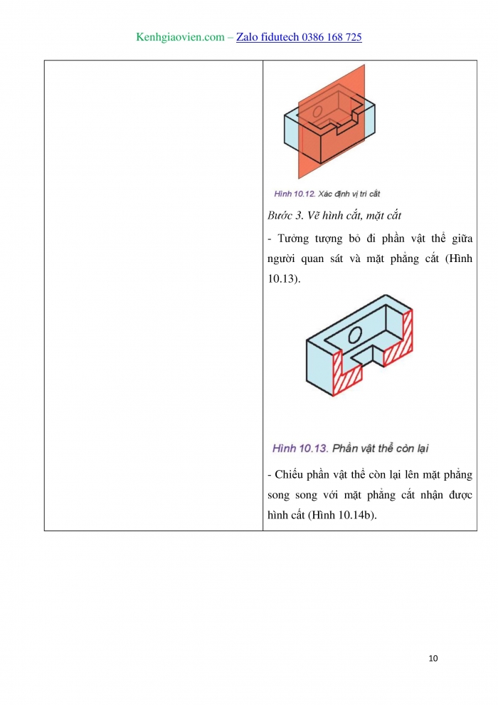 Giáo án và PPT Thiết kế và Công nghệ 10 kết nối Bài 10: Hình cắt và mặt cắt