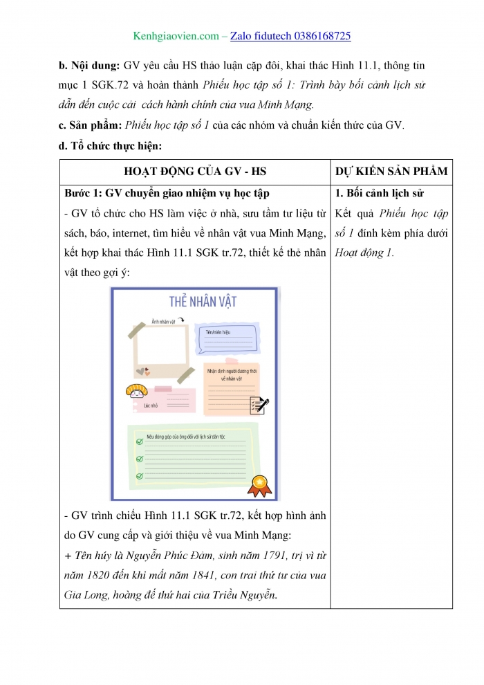 Giáo án và PPT Lịch sử 11 chân trời Bài 11: Cuộc cải cách của Minh Mạng (nửa đầu thế kỉ XIX)