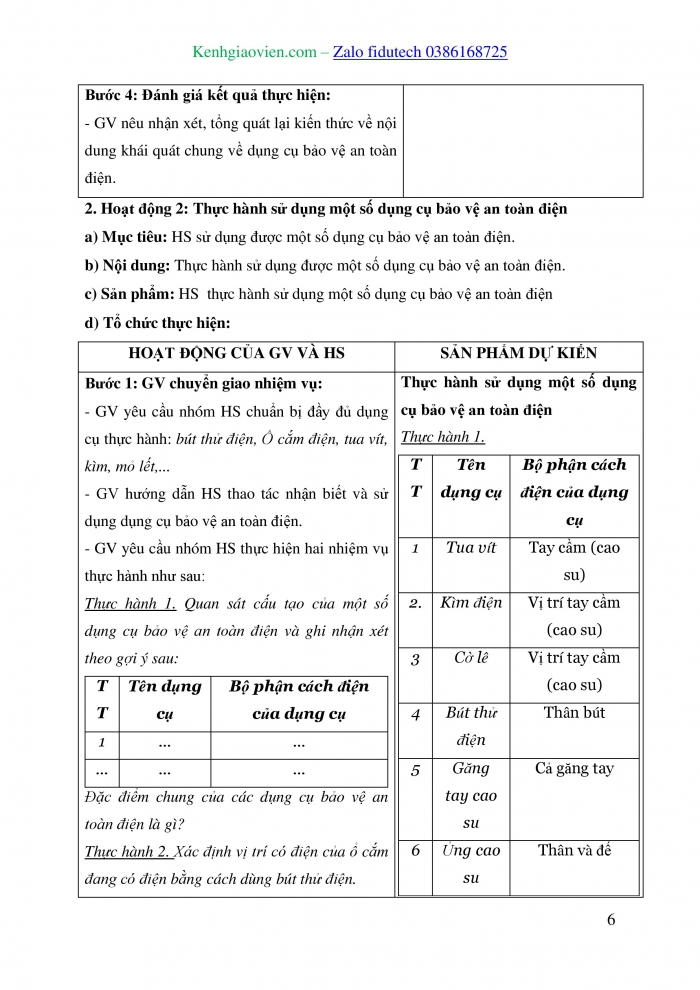 Giáo án và PPT Công nghệ 8 cánh diều Bài 11: Dụng cụ bảo vệ an toàn điện và cách sơ cứu người bị tai nạn điện