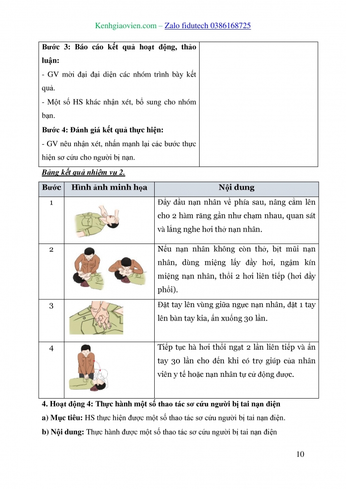 Giáo án và PPT Công nghệ 8 cánh diều Bài 11: Dụng cụ bảo vệ an toàn điện và cách sơ cứu người bị tai nạn điện